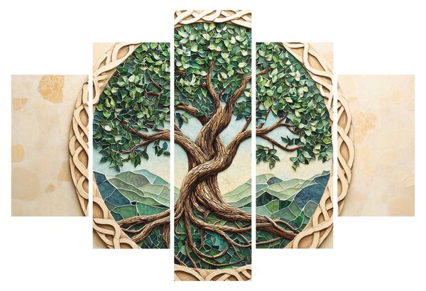 Tablou – Arborele vieții împletit (150x105 cm)