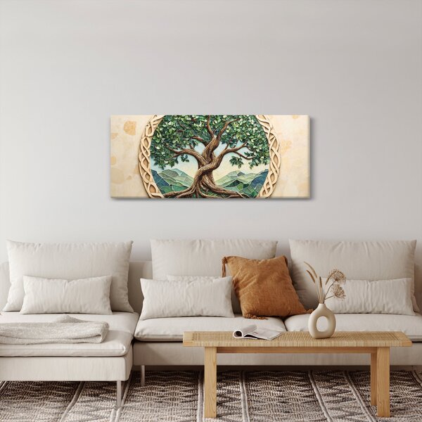 Tablou – Arborele vieții împletit (120x50 cm)
