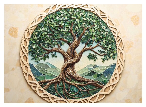 Tablou – Arborele vieții împletit (70x50 cm)