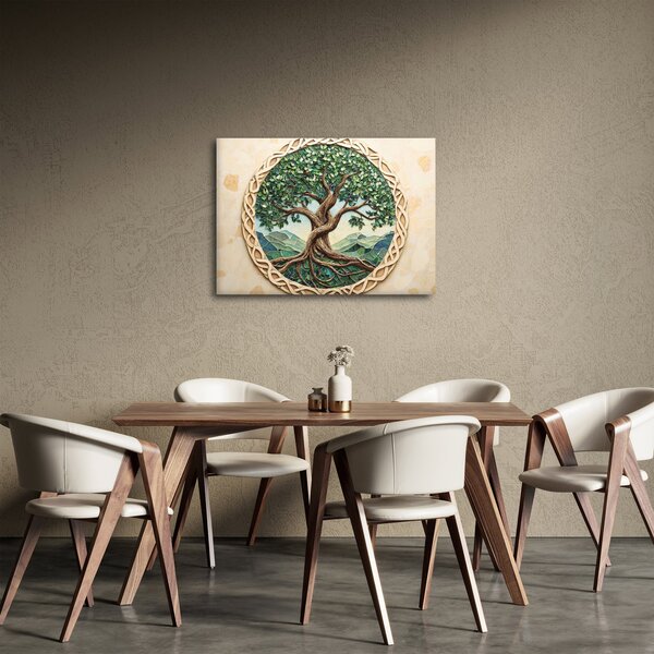 Tablou – Arborele vieții împletit (70x50 cm)