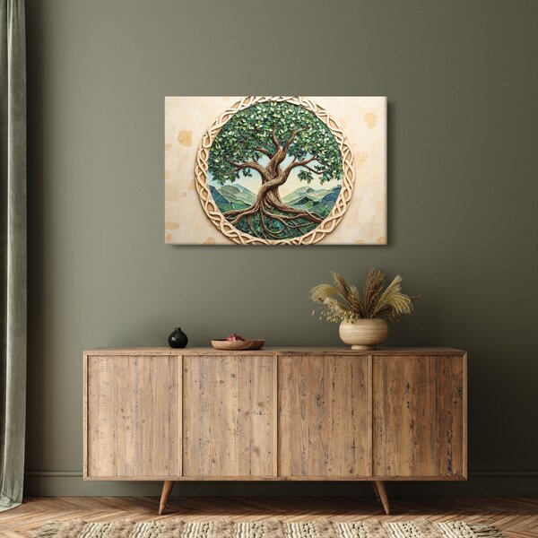 Tablou – Arborele vieții împletit (90x60 cm)