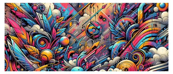 Tablou - Graffiti multicolor (120x50 cm)