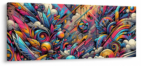 Tablou - Graffiti multicolor (120x50 cm)