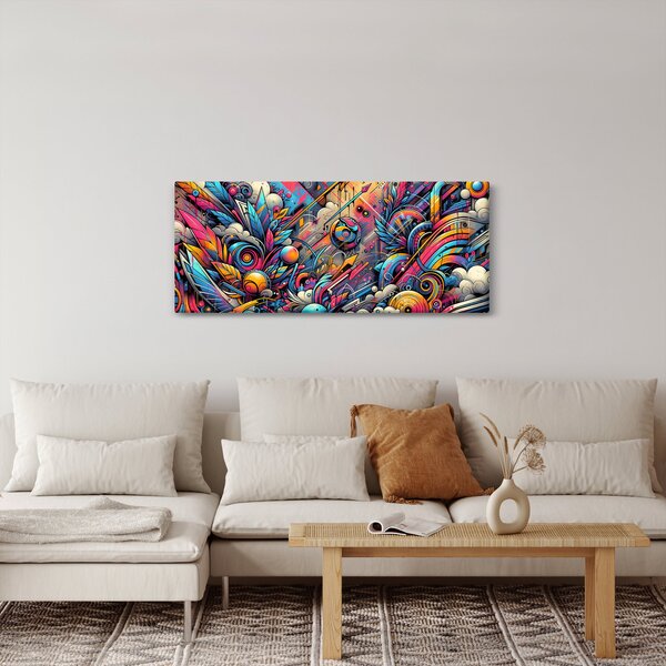 Tablou - Graffiti multicolor (120x50 cm)