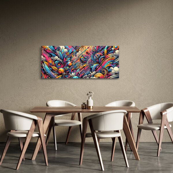 Tablou - Graffiti multicolor (120x50 cm)