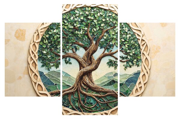 Tablou – Arborele vieții împletit (90x60 cm)