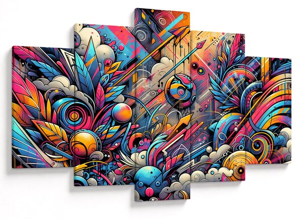 Tablou - Graffiti multicolor (150x105 cm)