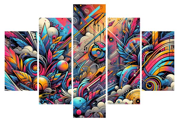Tablou - Graffiti multicolor (150x105 cm)