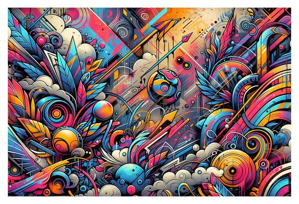 Tablou - Graffiti multicolor (90x60 cm)
