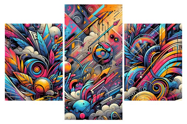 Tablou - Graffiti multicolor (90x60 cm)