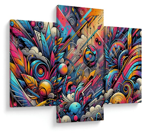 Tablou - Graffiti multicolor (90x60 cm)
