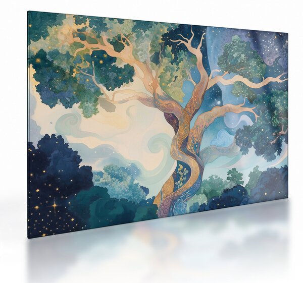 Tablou pe sticlă – Arbore cosmic (70x50 cm)