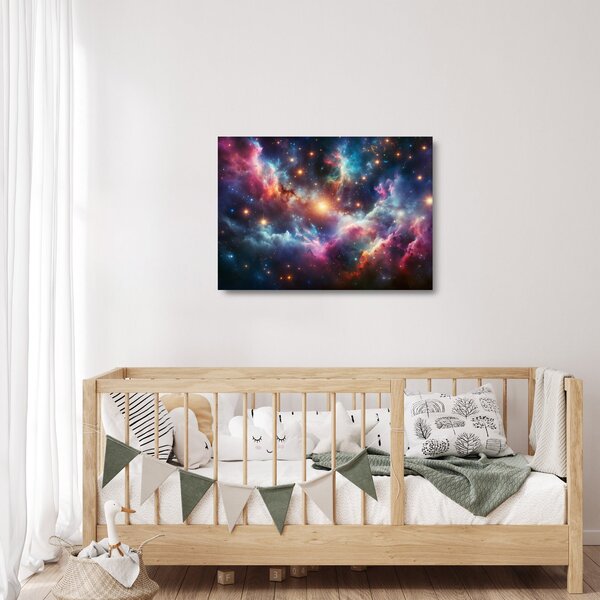 Tablou pe sticlă - Univers întunecat (70x50 cm)