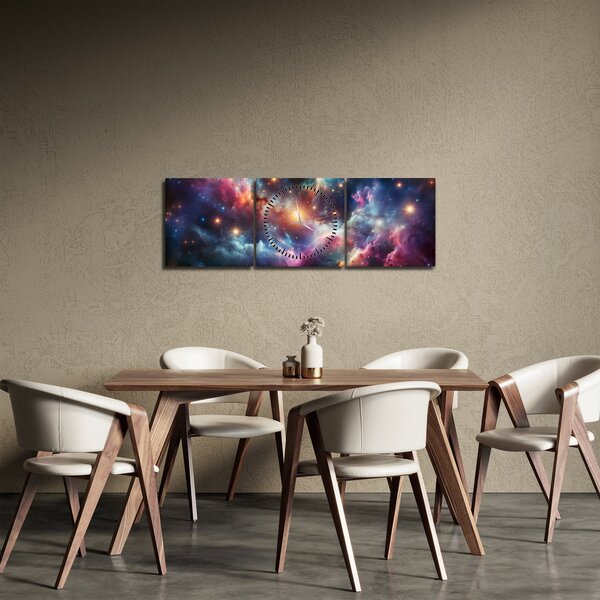 Tablou - Univers întunecat (cu ceas) (90x30 cm)