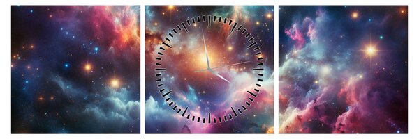 Tablou - Univers întunecat (cu ceas) (90x30 cm)
