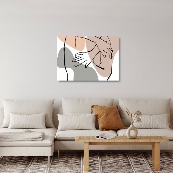 Tablou pe sticlă - Femeie corp linie de artă N⁰2 (70x50 cm)