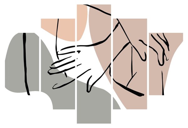 Tablou - Femeie corp linie de artă N⁰2 (150x105 cm)