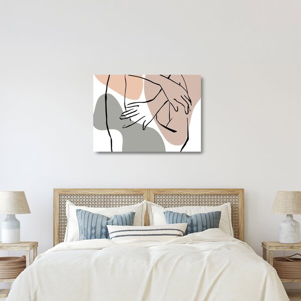 Tablou pe sticlă - Femeie corp linie de artă N⁰2 (70x50 cm)