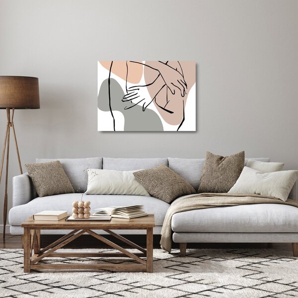 Tablou pe sticlă - Femeie corp linie de artă N⁰2 (70x50 cm)