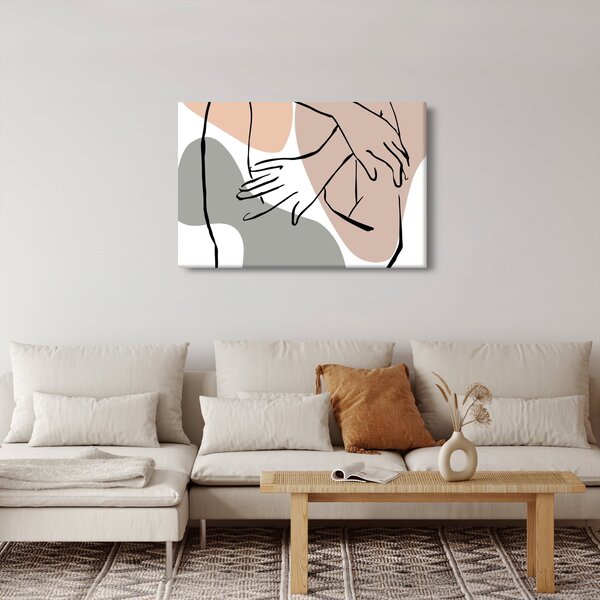 Tablou - Femeie corp linie de artă N⁰2 (90x60 cm)