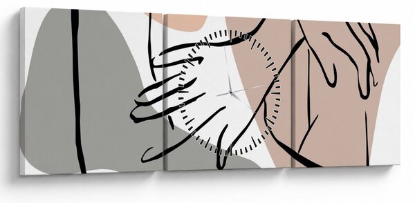 Tablou - Femeie corp linie de artă N⁰2 (cu ceas) (90x30 cm)