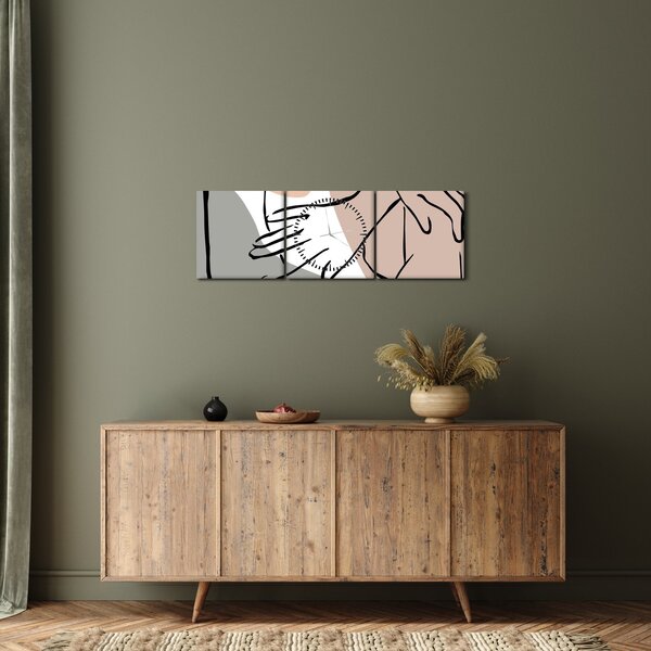 Tablou - Femeie corp linie de artă N⁰2 (cu ceas) (90x30 cm)