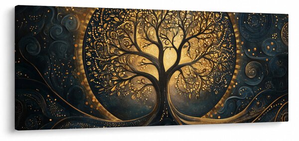 Tablou – Arbore cu aură aurie (120x50 cm)