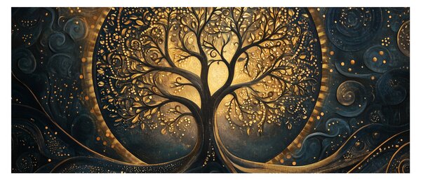 Tablou – Arbore cu aură aurie (120x50 cm)