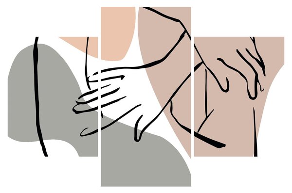 Tablou - Femeie corp linie de artă N⁰2 (90x60 cm)