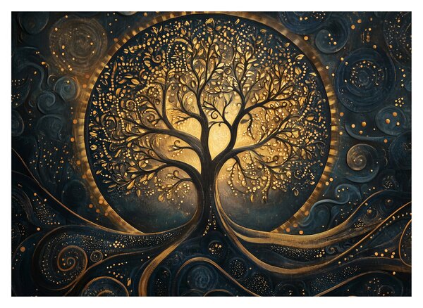 Tablou – Arbore cu aură aurie (70x50 cm)