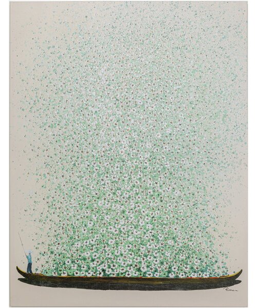 Tablou canvas Flower Boat 120x160 cm fundal bej