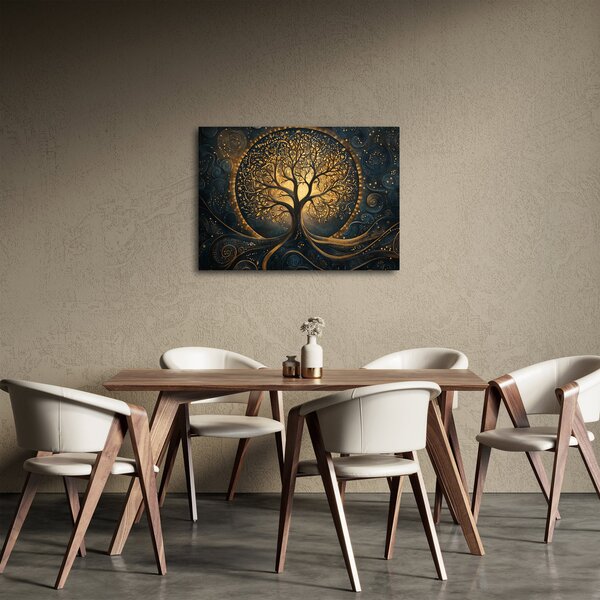Tablou – Arbore cu aură aurie (70x50 cm)