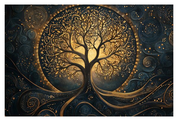 Tablou – Arbore cu aură aurie (90x60 cm)
