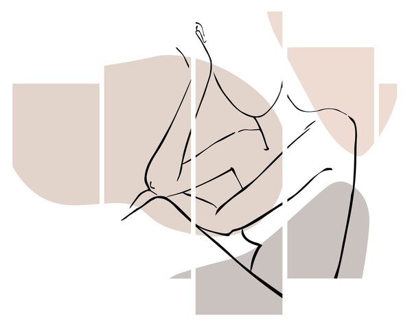 Tablou - Femeie corp linie de artă N⁰1 (150x105 cm)