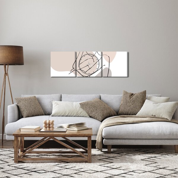 Tablou - Femeie corp linie de artă N⁰1 (cu ceas) (90x30 cm)