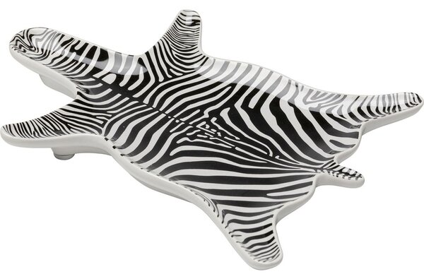 Farfurie pentru gustari Schale Zebra alb-negru 21x15 cm