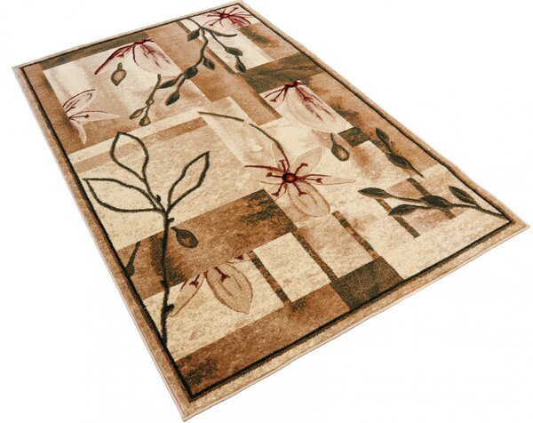 Covor Sufragerie Dormitor, Model Lotos 1510, Crem Bej Dreptunghi, Bej, 100x200