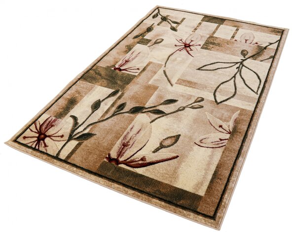 Covor Sufragerie Dormitor, Model Lotos 1510, Crem Bej Dreptunghi, Bej, 100x200
