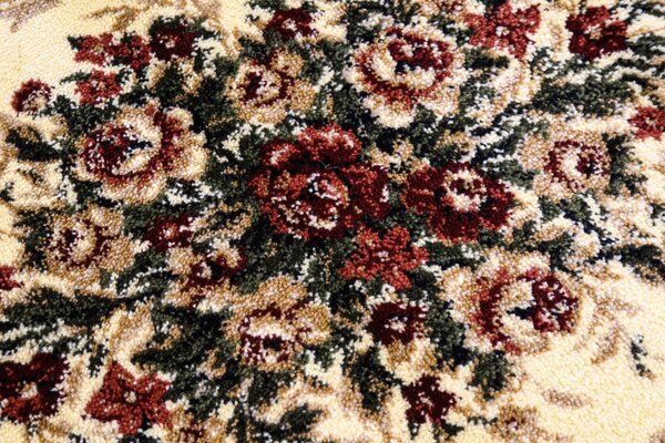 Covor Clasic Sufragerie, Model Lotos 507, Covor Oval, Verde Verde, Oval, 80x200