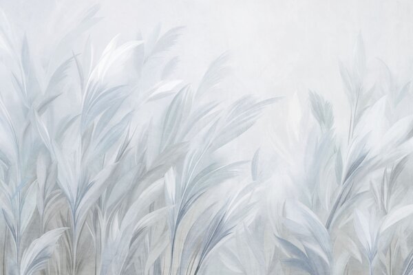 Tapet Iarbă înaltă și pufoasă, în nuanțe delicate de albastru pastel, pe un fundal cu textură ușoară, Fototapet Natură, w10060v2 : Uwalls.ro