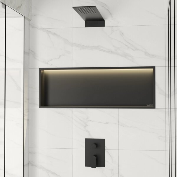 Balneo Wall Box raft de nișă 90 cm negru B0101020109-3