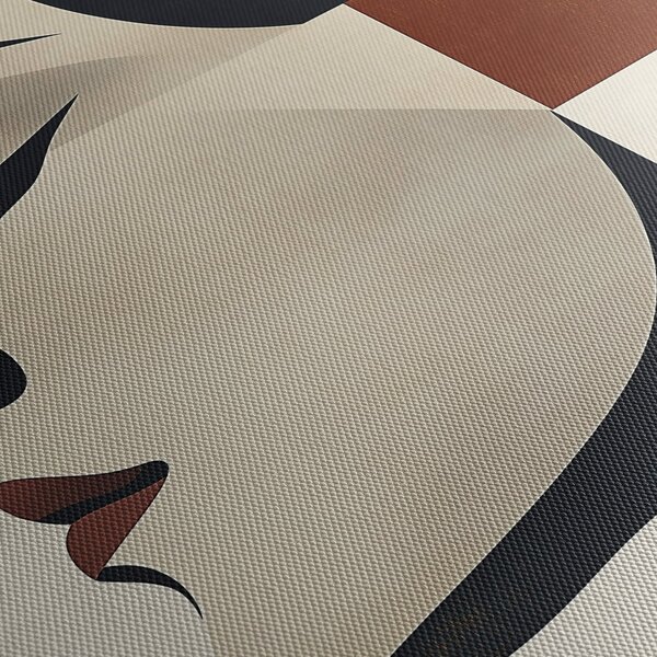 Tablou - Femeie din profil (cu ceas) (90x30 cm)