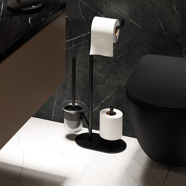 Deante Silia suport cu perie wc negru ADIN732