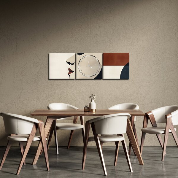 Tablou - Femeie din profil (cu ceas) (90x30 cm)