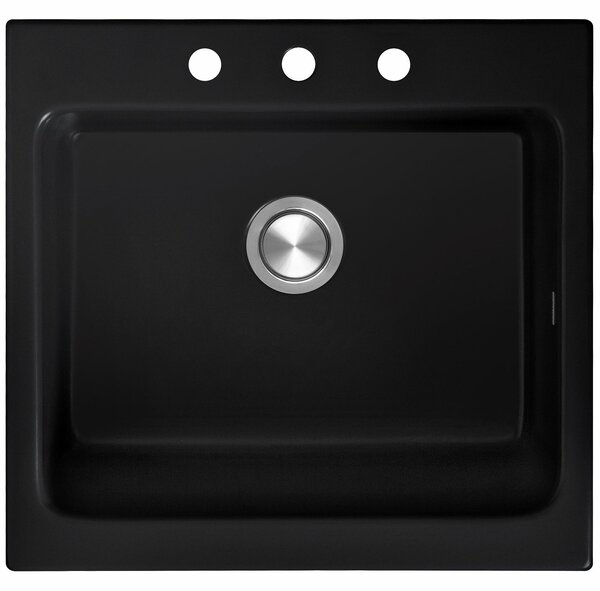 Berg Nova chiuveta din ceramica 66x62 cm negru BRN19C104