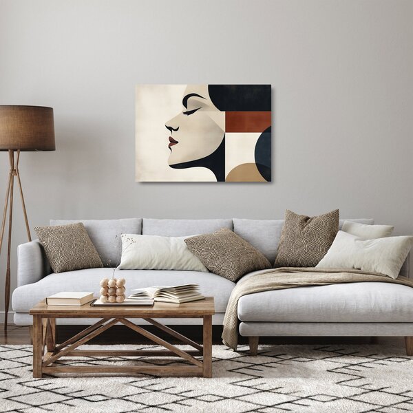 Tablou pe sticlă - Femeie din profil (70x50 cm)