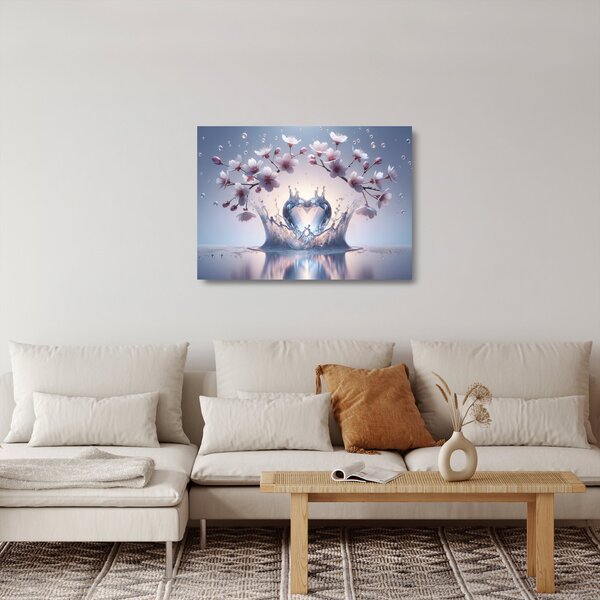 Tablou pe sticlă - Inimă de diamant (70x50 cm)