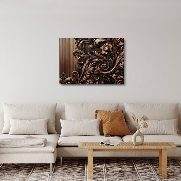 Tablou pe sticlă - Model din lemn (70x50 cm)