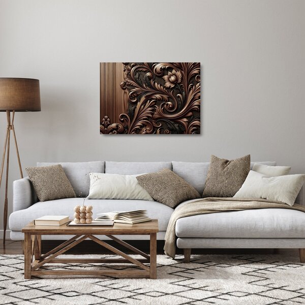 Tablou pe sticlă - Model din lemn (70x50 cm)