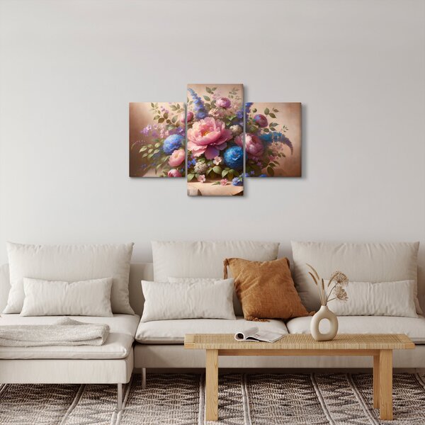 Tablou - Masă plină de flori (90x60 cm)